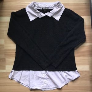 (FREE WITH PURCHASE*) Black Collared Sweater